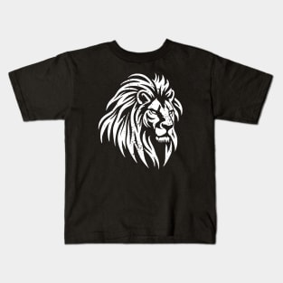 Minimalist Lion Head - distressed Kids T-Shirt